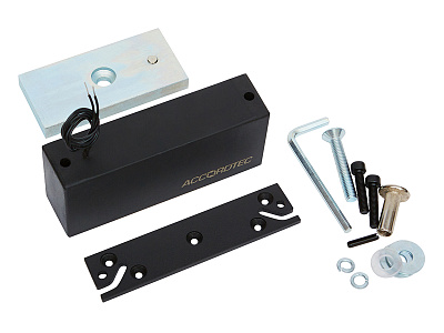 Электромагнитный замок ML-300П с планкой, цвет черный, 300 кг, накладной