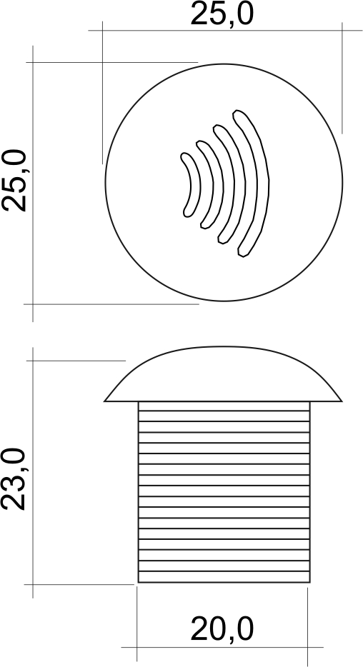 Самый маленький в мире считыватель Mifare СP-Z-2 (мод. MF-I) врезной